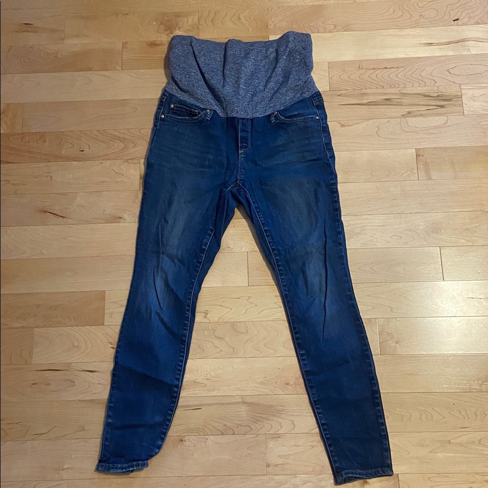 Gap Maternity Blue Denim Jeans with Heather Blue Waistband